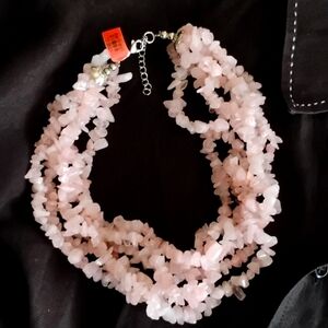 ⚜️ PINK QUARTZ SIX STRAND CHOKER NECKLACE NWT